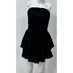 Cider Strapless Tiered Whimsigoth Smocked Mini Dress‎ Sz XS Western Fairy Grunge